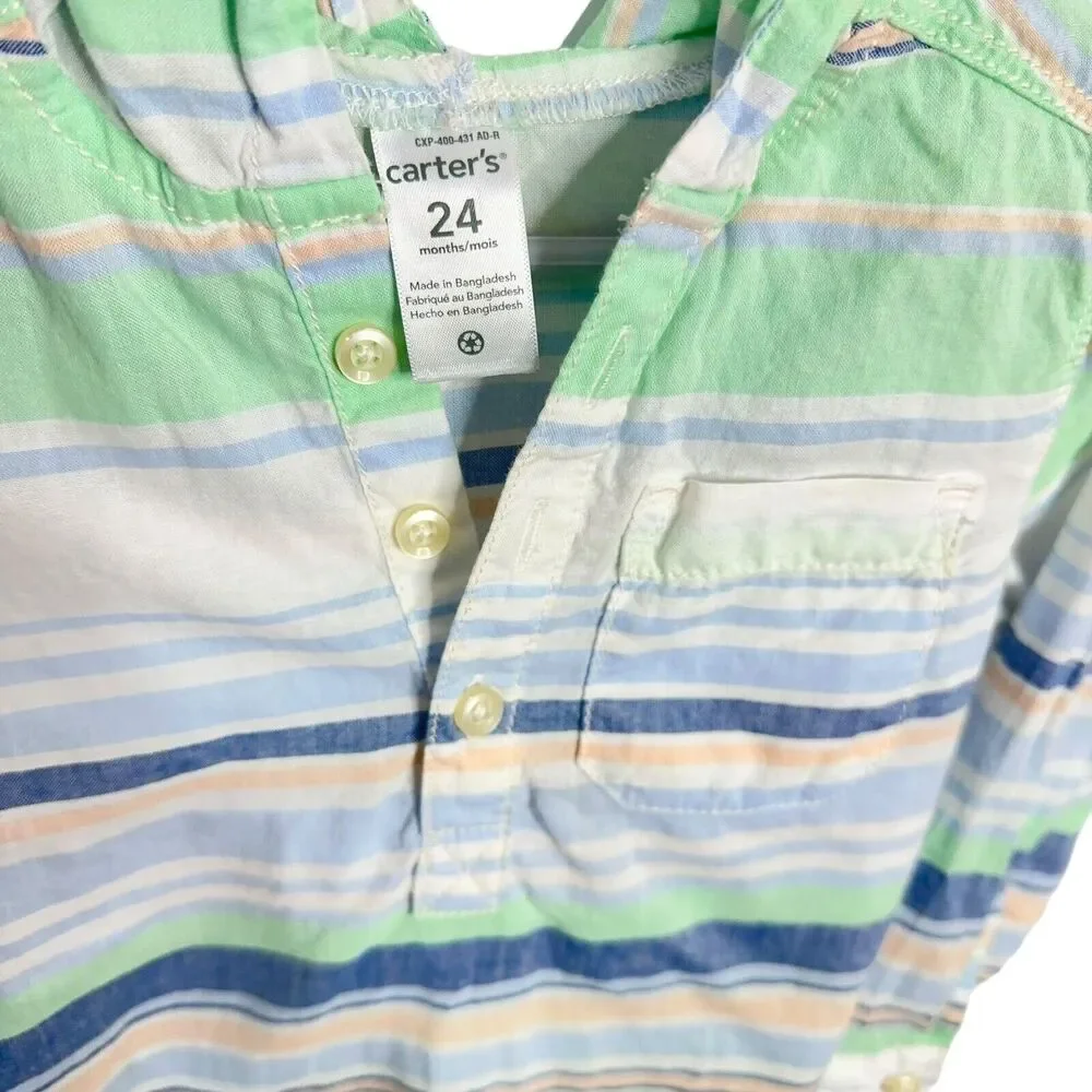 Carter's Oliver & Rain Striped Lightweight Cotton Pants and Shirt Size 2T Boys